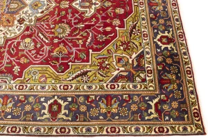 Red Traditional Floral 6'6X9'7 Vintage Oriental Persian Rug