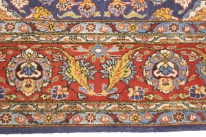 Vintage Purple-navy Floral 6'5X10'0 Sarouk Persian Rug