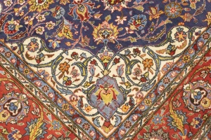 Vintage Purple-navy Floral 6'5X10'0 Sarouk Persian Rug