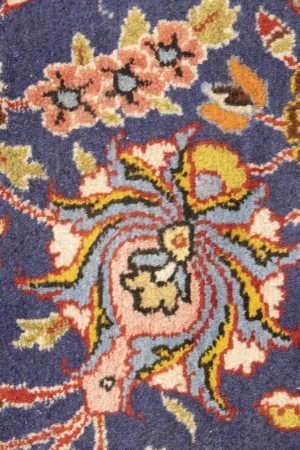 Vintage Purple-navy Floral 6'5X10'0 Sarouk Persian Rug