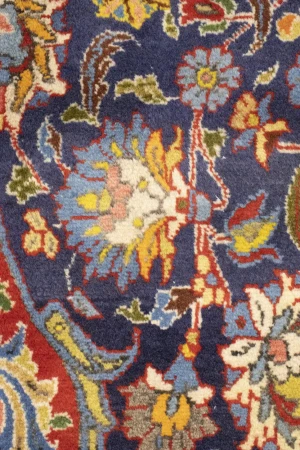 Vintage Purple-navy Floral 6'5X10'0 Sarouk Persian Rug