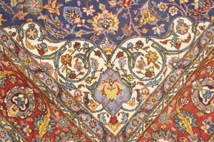 Vintage Purple-navy Floral 6'5X10'0 Sarouk Persian Rug