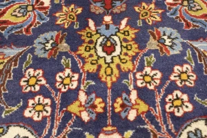 Vintage Purple-navy Floral 6'5X10'0 Sarouk Persian Rug