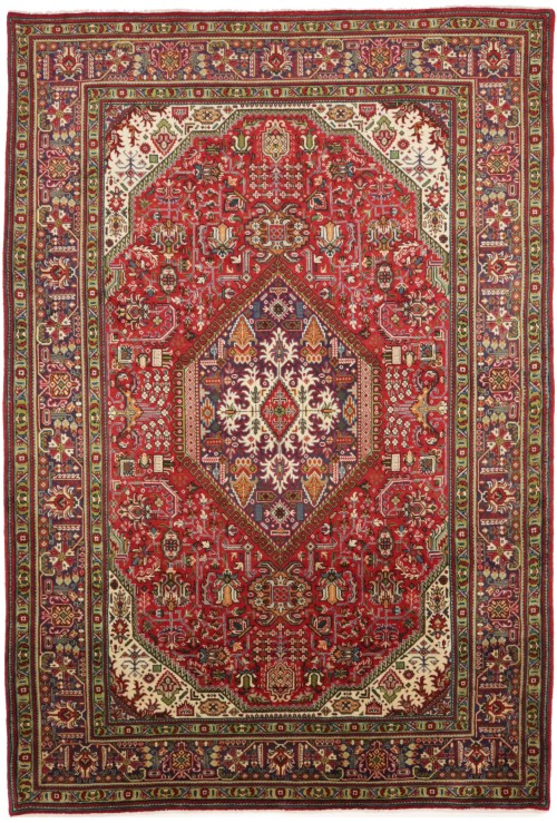 Red 7X10 Vintage Classic Floral Hand-Knotted Oriental Persian Rug