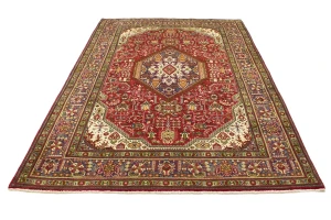 Red 7X10 Vintage Classic Floral Hand-Knotted Oriental Persian Rug