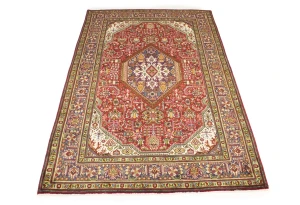 Red 7X10 Vintage Classic Floral Hand-Knotted Oriental Persian Rug