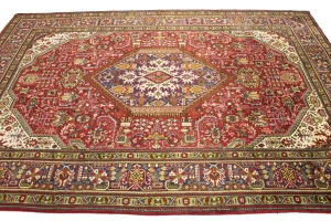 Red 7X10 Vintage Classic Floral Hand-Knotted Oriental Persian Rug