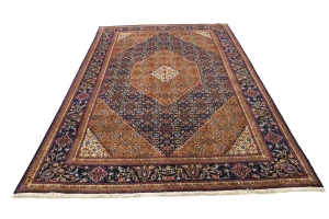 Purple-navy Floral 6'3X9'7 Vintage Oriental Persian Rug