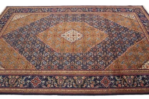 Purple-navy Floral 6'3X9'7 Vintage Oriental Persian Rug