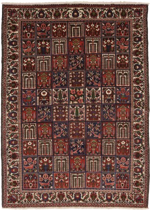 Brown Pictorial 7X10 traditional Oriental Persian Rug