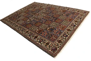 Brown Pictorial 7X10 traditional Oriental Persian Rug
