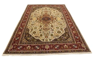 Cream 7X10 Floral Classic Vintage Oriental Persian Rug