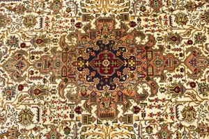 Cream 7X10 Floral Classic Vintage Oriental Persian Rug