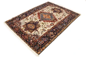 Cream 5X7 Geometric Tribal Vintage Oriental Persian Oriental Rug