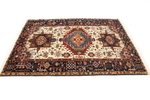 Cream 5X7 Geometric Tribal Vintage Oriental Persian Oriental Rug