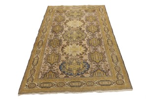 Cream Floral 4X6 Semi Antique Vintage Oriental Persian Rug