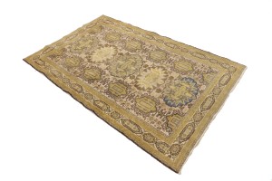 Cream Floral 4X6 Semi Antique Vintage Oriental Persian Rug