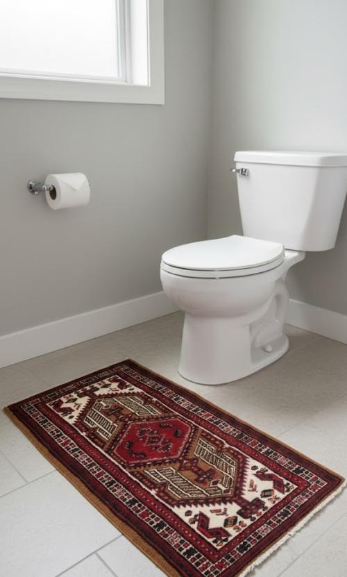 Vintage Red Tribal 2'4X4 Meshkin Persian Rug