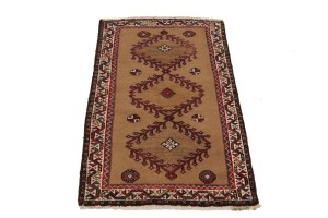 Vintage Khaki Tribal 2'4X3'8 Shiraz Persian Rug