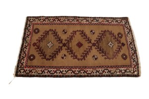 Vintage Khaki Tribal 2'4X3'8 Shiraz Persian Rug