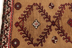 Vintage Khaki Tribal 2'4X3'8 Shiraz Persian Rug