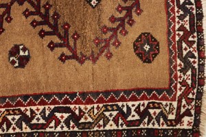 Vintage Khaki Tribal 2'4X3'8 Shiraz Persian Rug