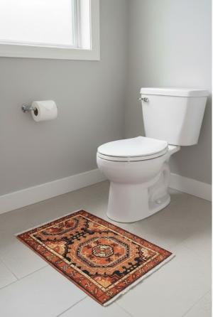 Vintage Tribal Orange 2'2X3'6 Karajeh Persian Rug