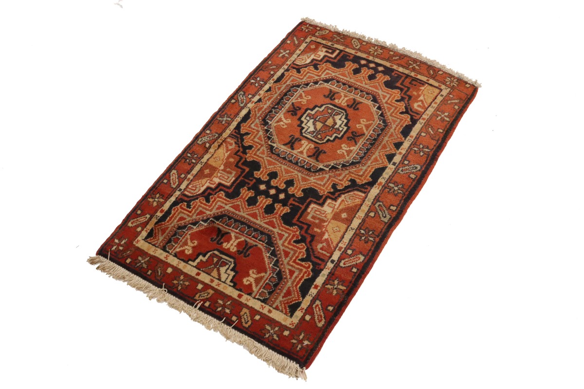 Vintage Tribal Orange 2'2X3'6 Karajeh Persian Rug