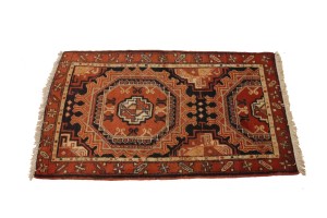 Vintage Tribal Orange 2'2X3'6 Karajeh Persian Rug