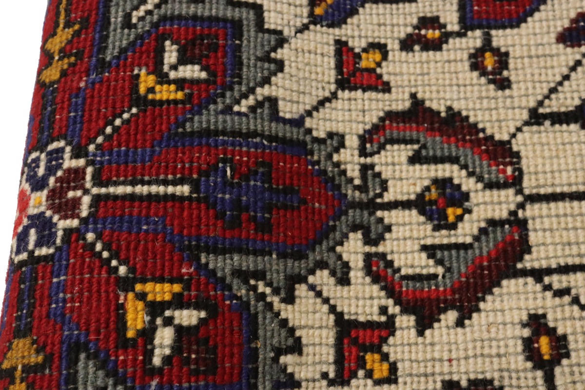 Vintage Cream Tribal 2X3 Heriz Persian Rug