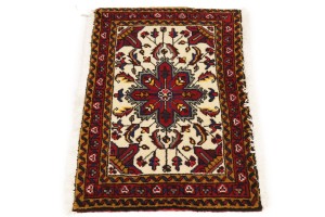 Vintage Cream Tribal 2X3 Heriz Persian Rug