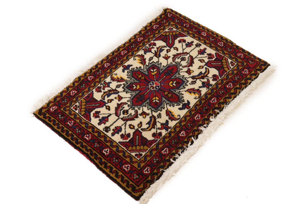 Vintage Cream Tribal 2X3 Heriz Persian Rug