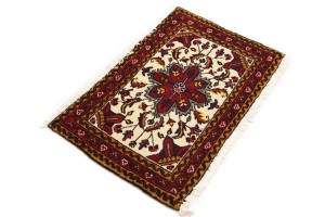 Vintage Cream Tribal 2X3 Heriz Persian Rug