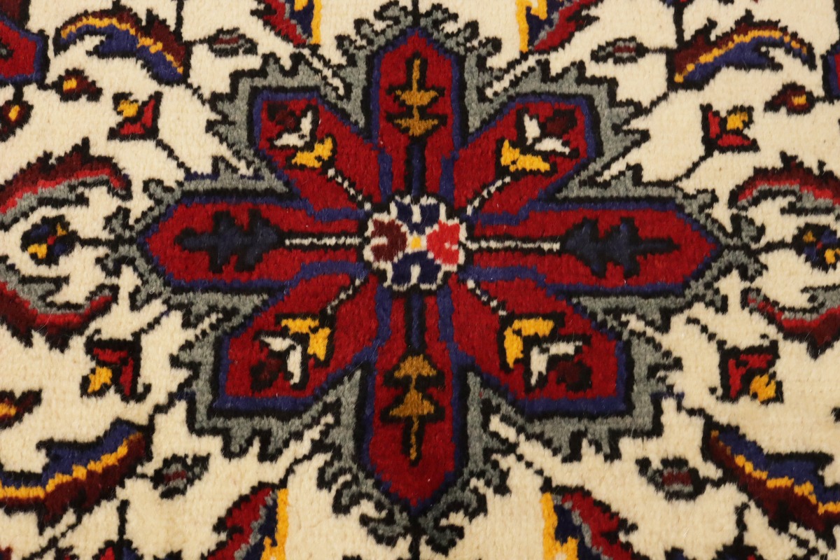 Vintage Cream Tribal 2X3 Heriz Persian Rug