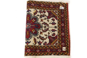 Vintage Cream Tribal 2X3 Heriz Persian Rug