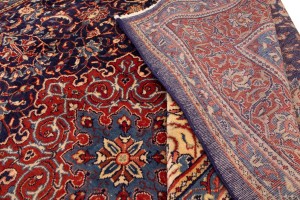 Vintage Purple-navy Floral 10X13 Mahal Persian Rug