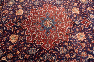 Vintage Purple-navy Floral 10X13 Mahal Persian Rug