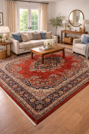 Semi Antique Orange-red Traditional 10X14 Mahal Persian Rug