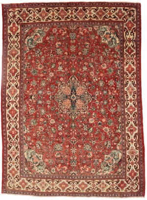 Vintage Orange-red Traditional 10X14 Mahal Persian Rug