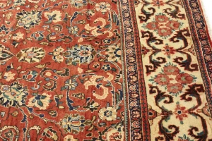 Vintage Orange-red Traditional 10X14 Mahal Persian Rug