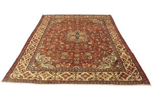 Vintage Orange-red Traditional 10X14 Mahal Persian Rug