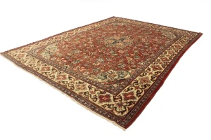Vintage Orange-red Traditional 10X14 Mahal Persian Rug