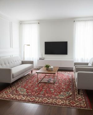 Vintage Orange-red Traditional 10X14 Mahal Persian Rug