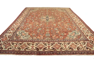 Vintage Orange-red Traditional 10X14 Mahal Persian Rug