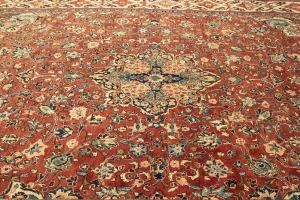 Vintage Orange-red Traditional 10X14 Mahal Persian Rug