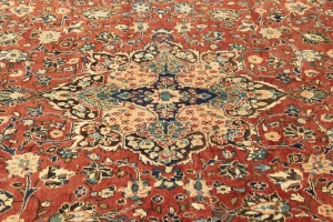 Vintage Orange-red Traditional 10X14 Mahal Persian Rug