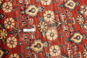 Semi Antique Red Floral 4'6X6'7 Mahal Persian Rug