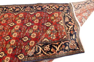 Semi Antique Red Floral 4'6X6'7 Mahal Persian Rug