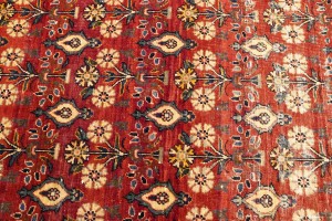 Semi Antique Red Floral 4'6X6'7 Mahal Persian Rug