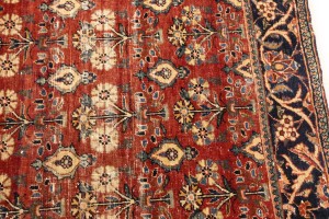 Semi Antique Red Floral 4'6X6'7 Mahal Persian Rug